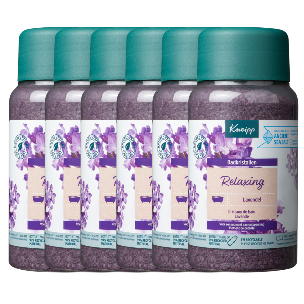 6x Kneipp Badkristallen Relaxing Lavendel 600 gr