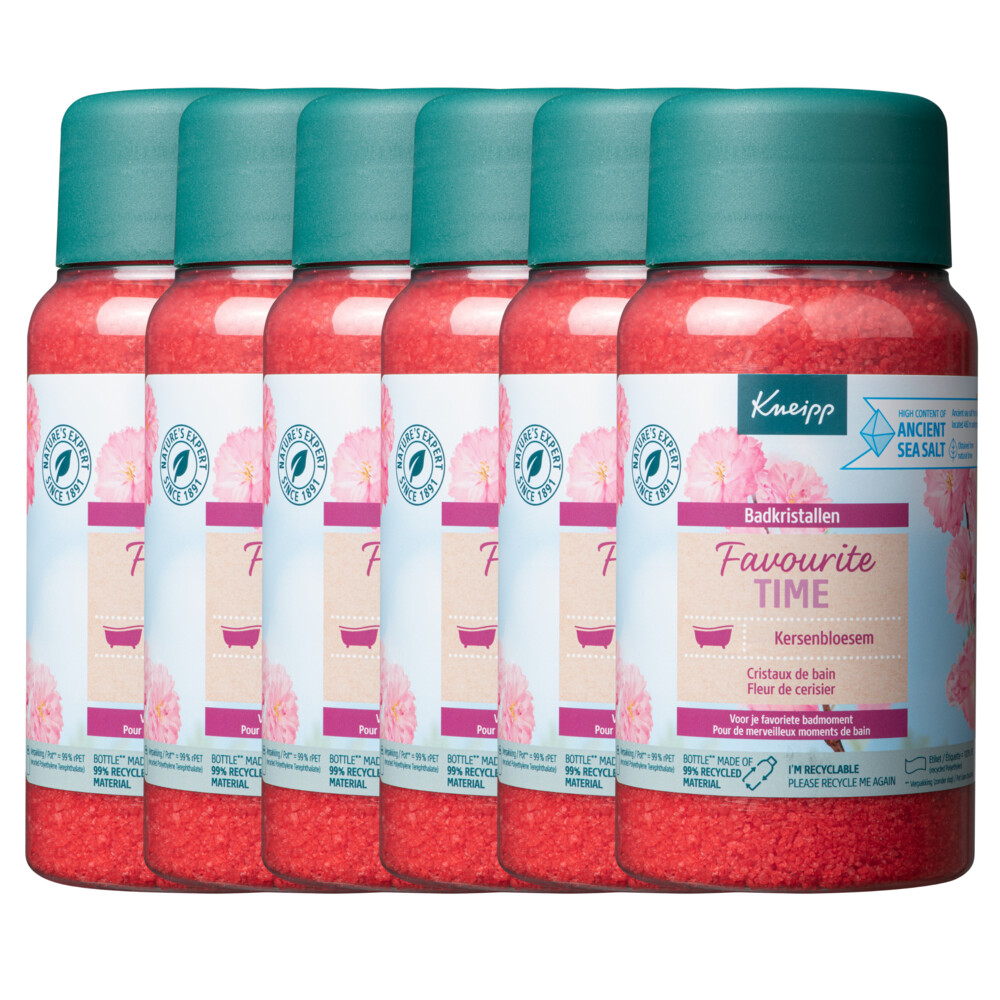 6x Kneipp Badkristallen Favourite Time Cherry Blossom 600 gr
