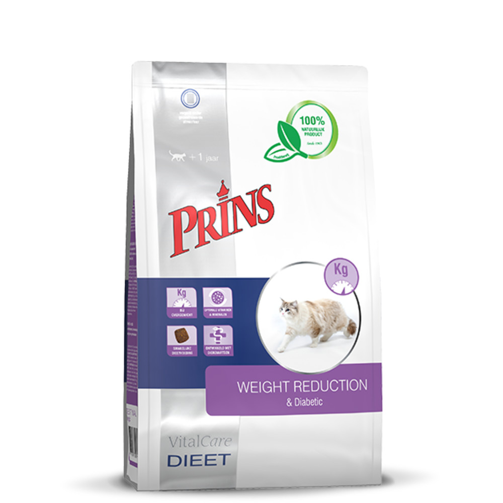 Prins Vitalcare Dieet Weight Reduction & Diabetic voor de kat 5 kg