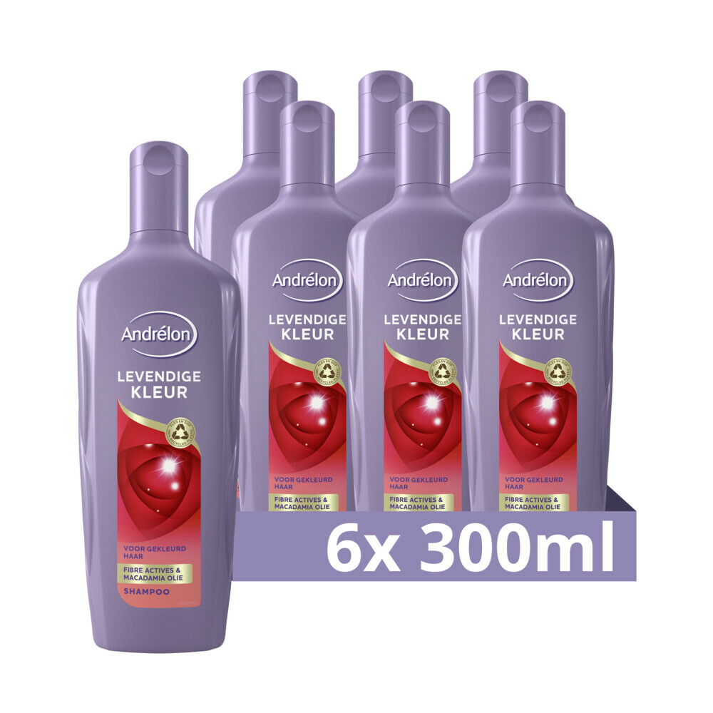 6x Andrelon Shampoo Levendige Kleur 300 ml
