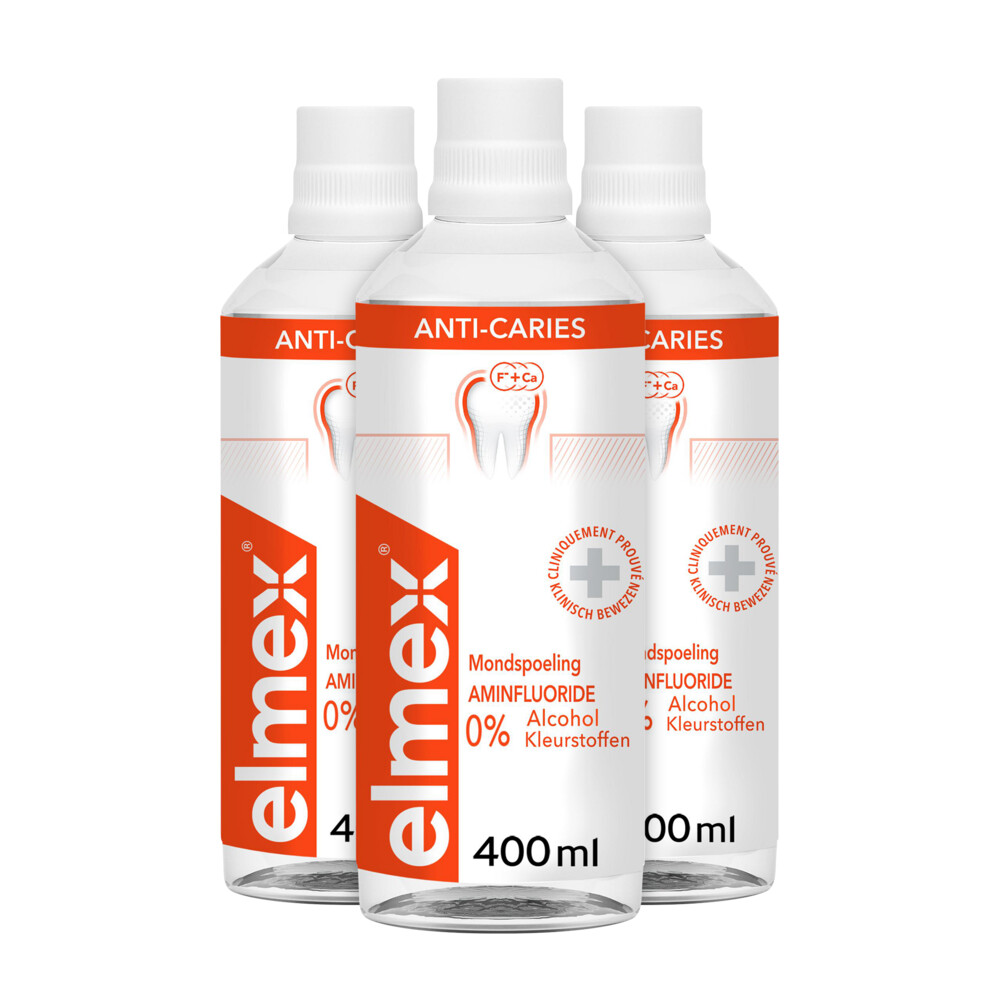 3x Elmex Mondspoeling Anti-Cariës 400 ml