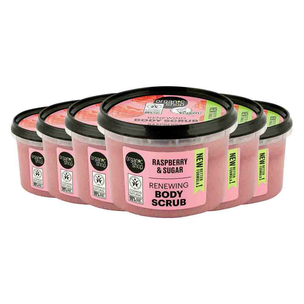 6x Organic Shop Body Scrub Raspberry Cream 250 ml
