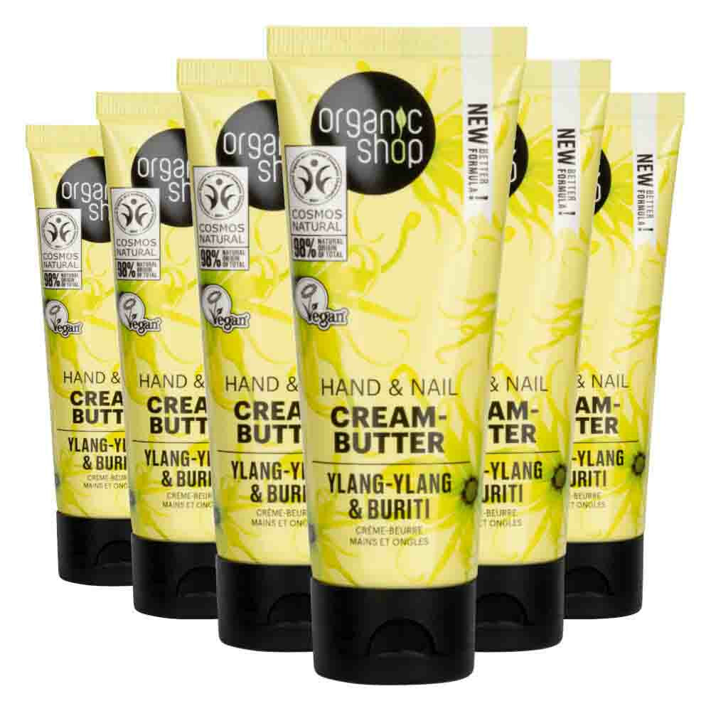 6x Organic Shop Ylang-ylang and Buriti Hand & Nagelcrème 75 ml