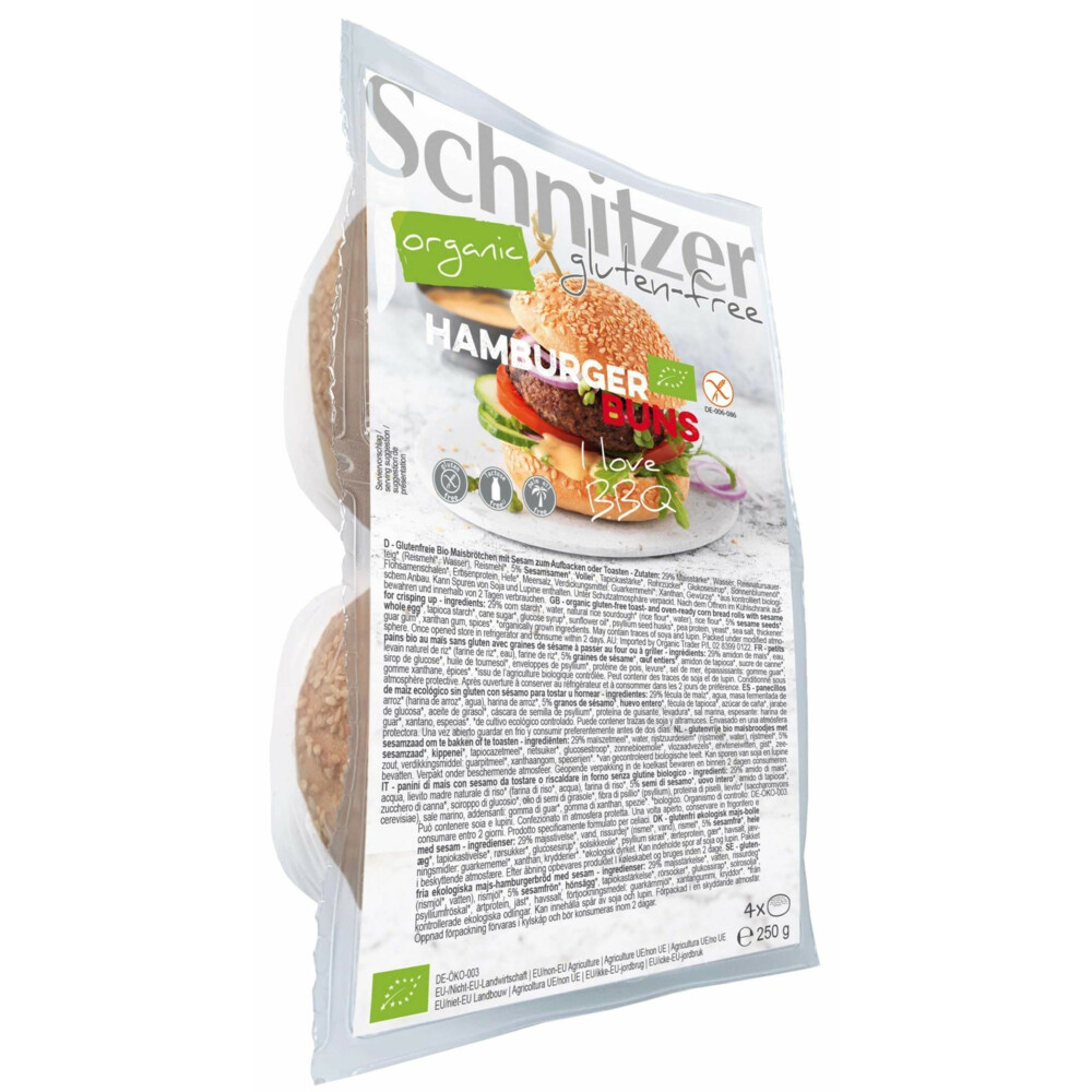 Schnitzer Hamburger Buns Bio 4 stuks