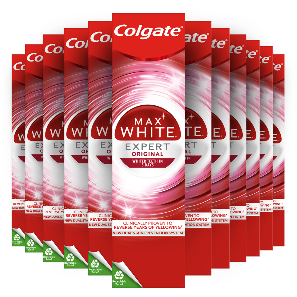 12x Colgate Tandpasta Max White Expert White 75 ml