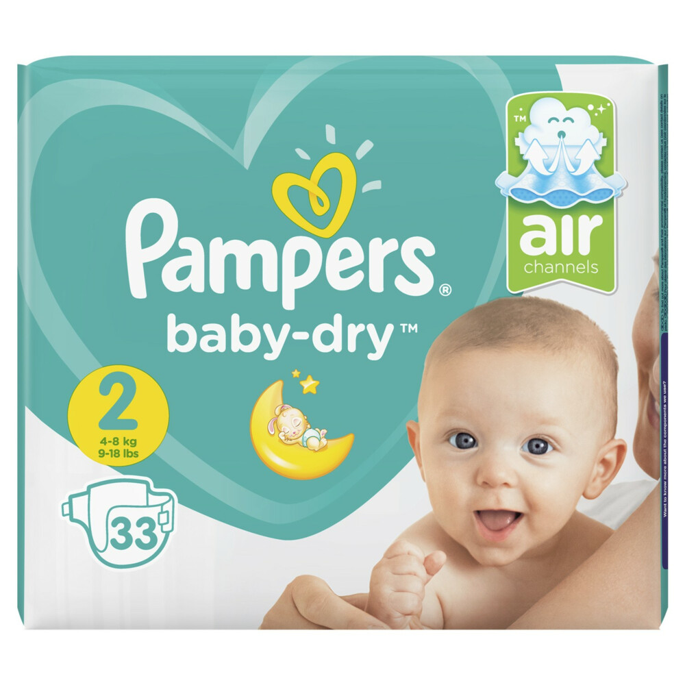 Pampers Baby Dry Luiers 2 (4-8 kg) 33 stuks | Plein.nl