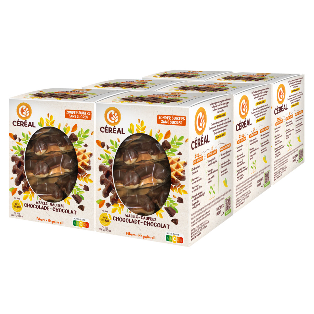 6x Céréal Wafels Chocolade 5 stuks