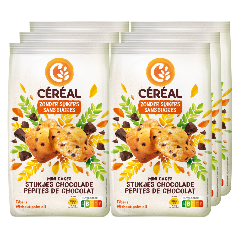 6x Céréal Mini Cakes Stukjes Chocolade 196 gr