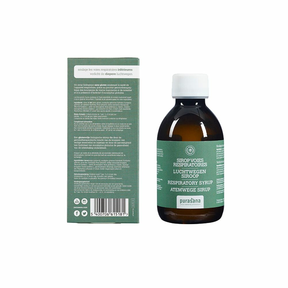 24x Purasana Gemmotherapie Siroop Puragem Luchtwegen Bio 200 ml