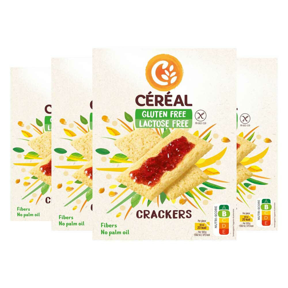 4x Cereal Crackers Glutenvrij En Lactosevrij 250 gr