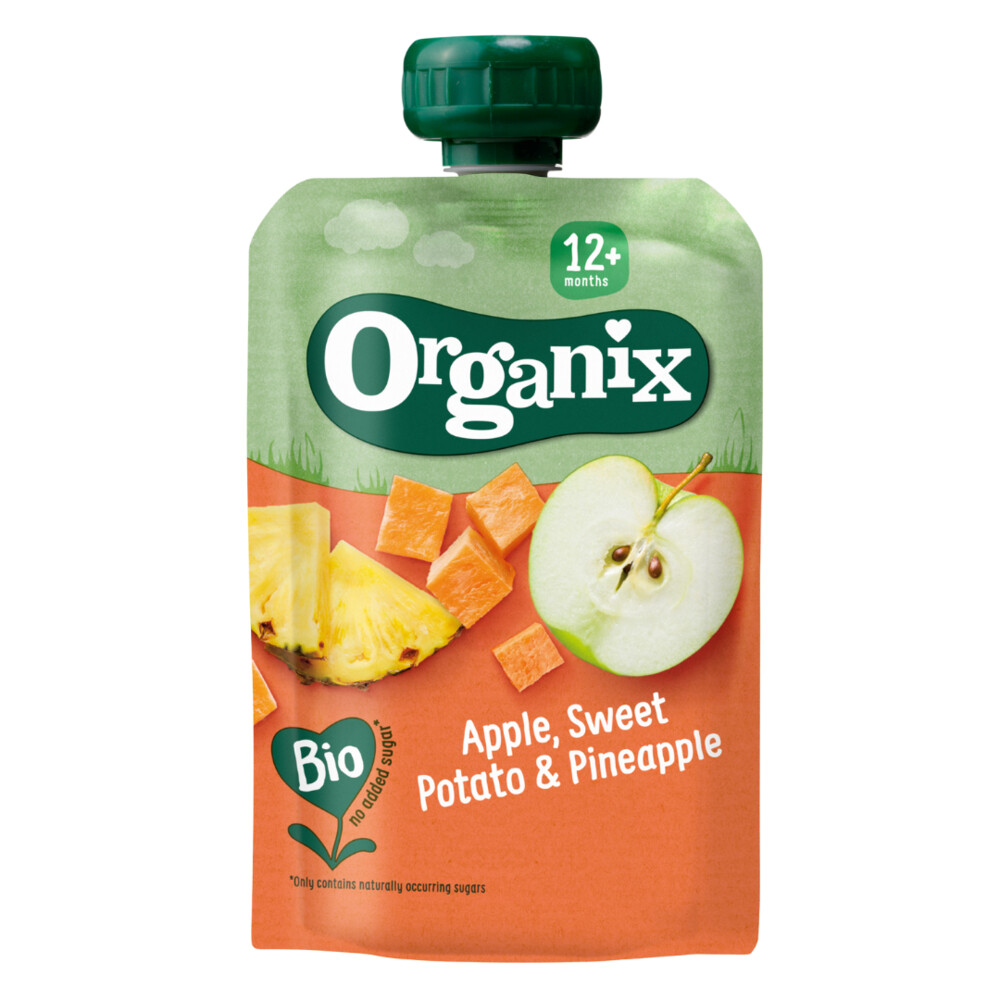 Organix Knijpfruit 12+m Appel Zoete Aardappel&Ananas 100 gr