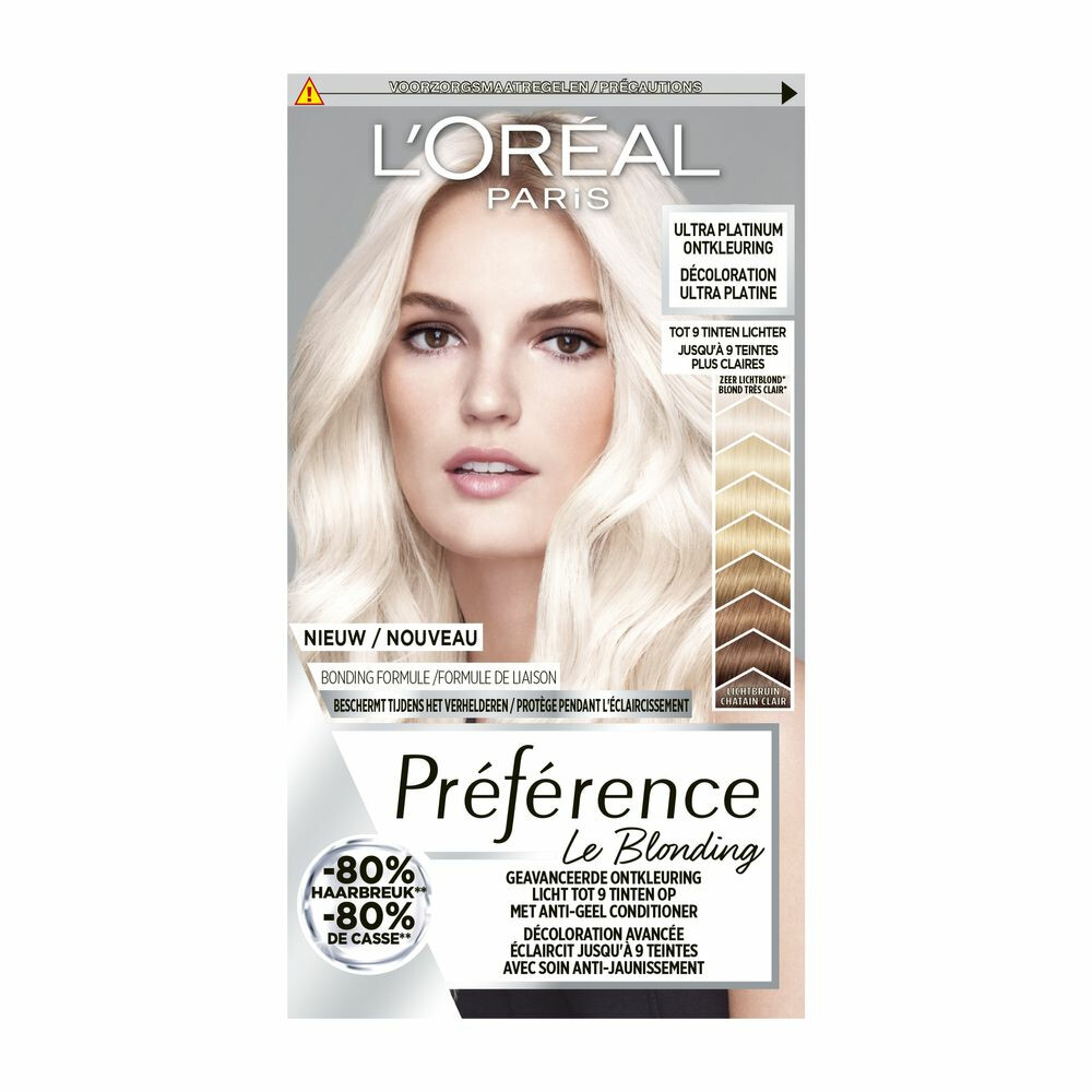 6x L'Oréal Preference Haarkleuring Ultra Platinum - Platinum Blond - Ontkleuring met grote korting