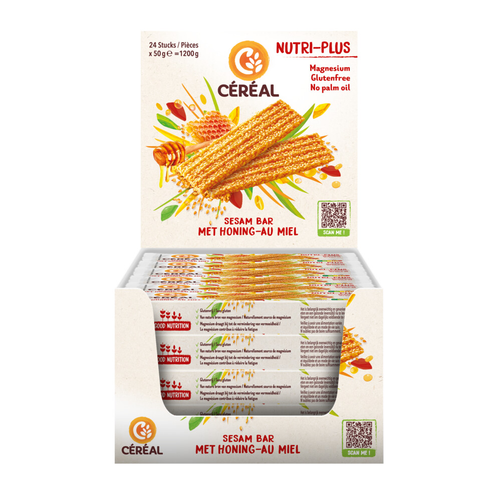 24x Céréal Sesambar met Honing 50 gr