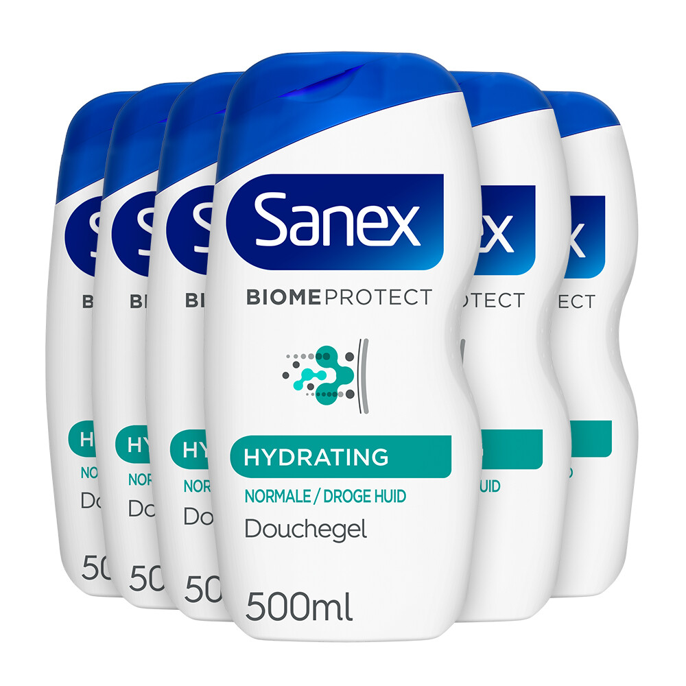 6x Sanex Douchegel Dermo Moisturising 500 ml