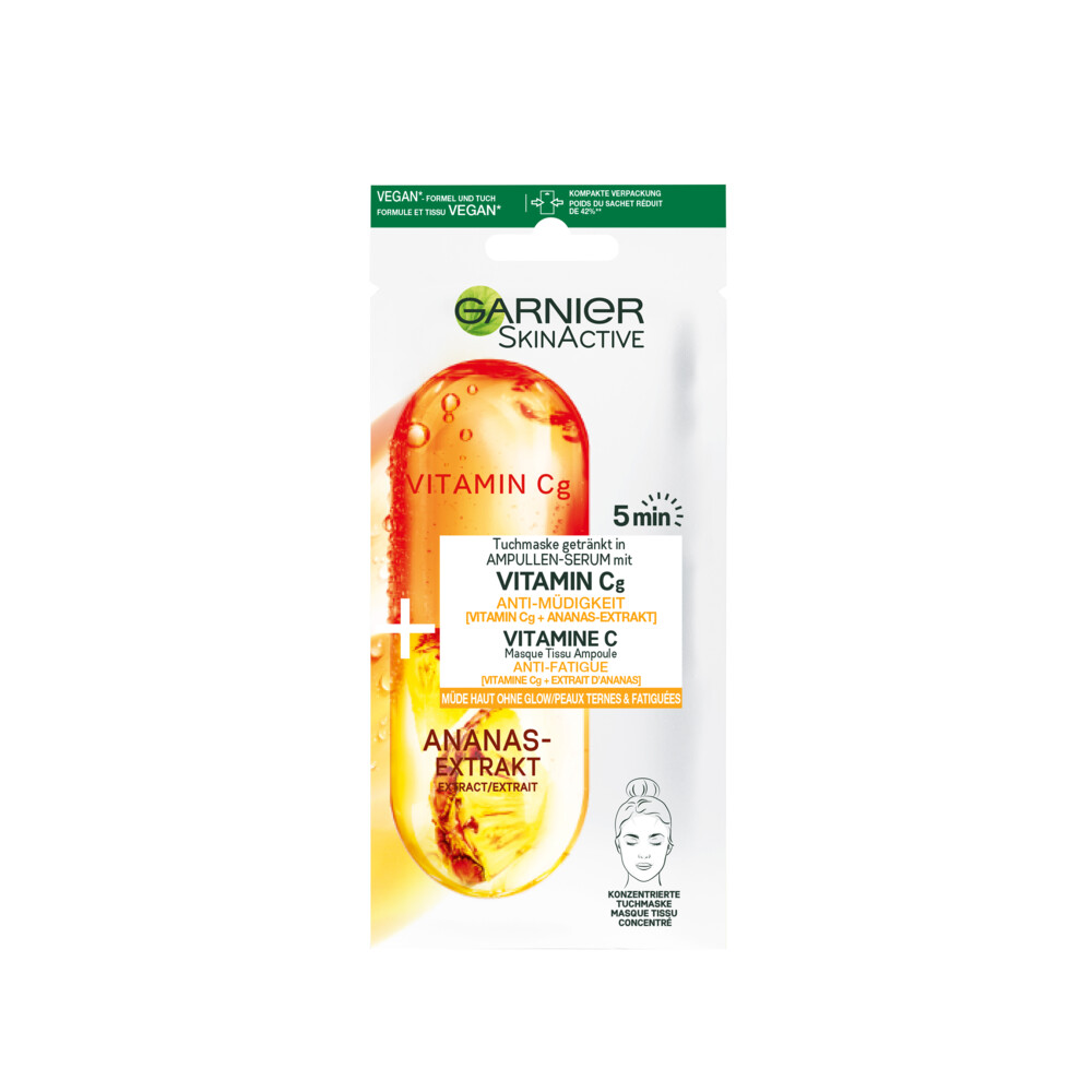 3x Garnier SkinActive Tissue Gezichtsmasker Ananas&Vitamine C