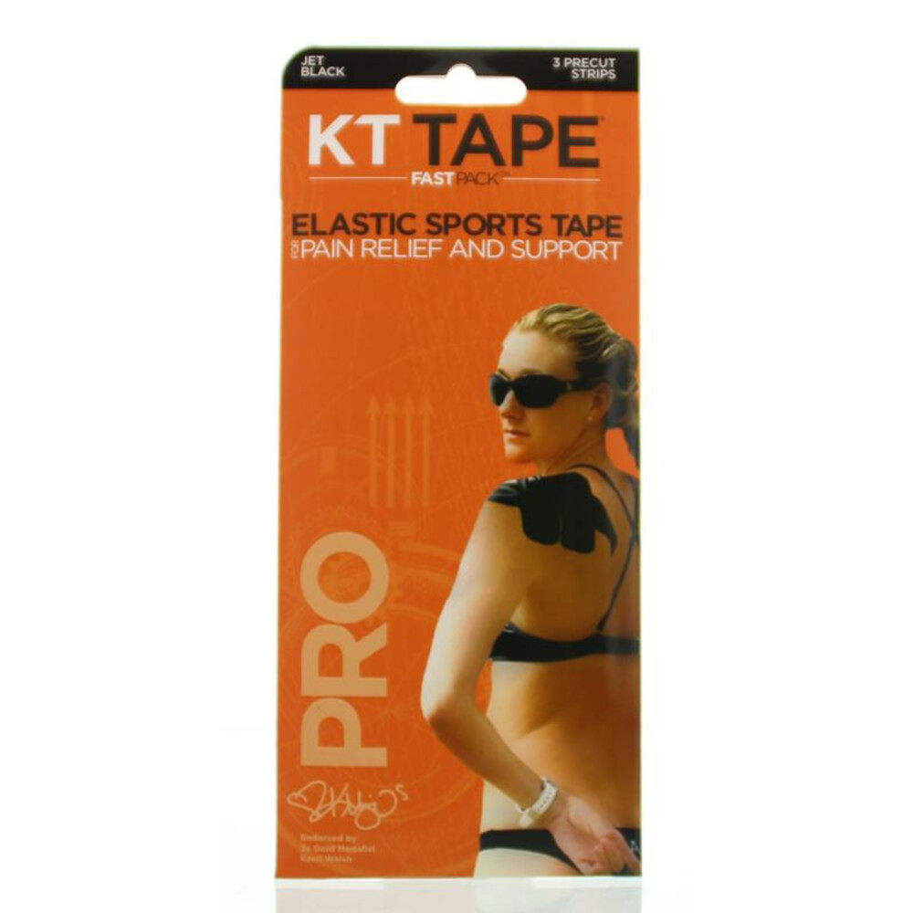 KT Tape Pro Synthetic Strips 3 Strips Jet Black