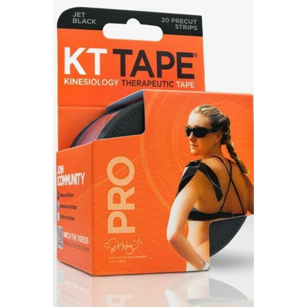 KT Tape Pro Synthetic Precut 10  Jet Black