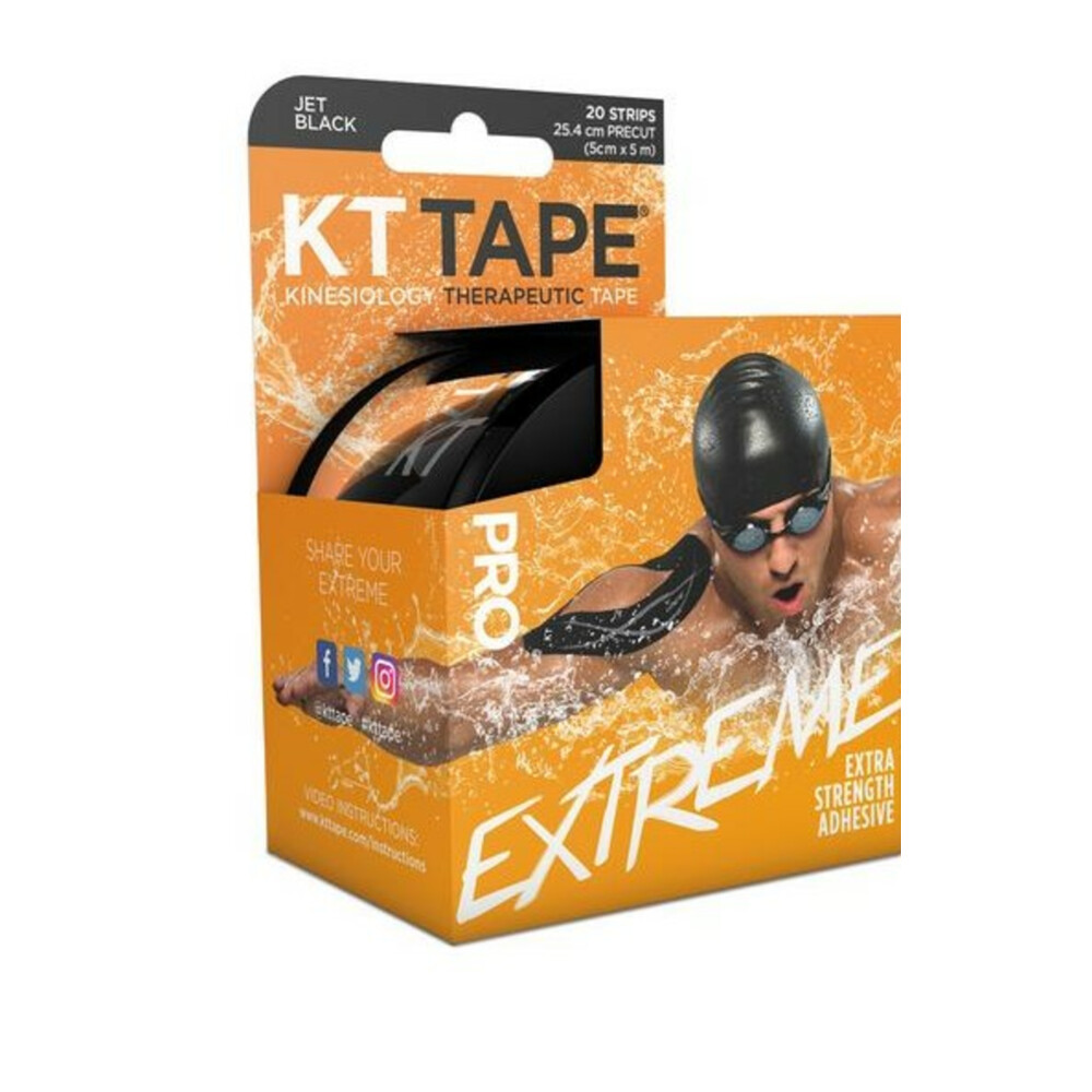KT Tape Extreme Synthetic Precut 10  Jet Black