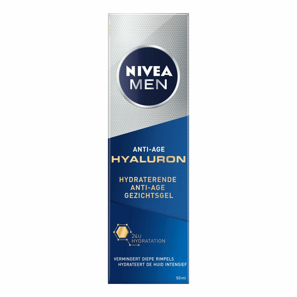 Verplicht shampoo Wetenschap Nivea Men Hyaluron Hydraterende Anti-Age gezichtsgel 50 ml | Plein.nl