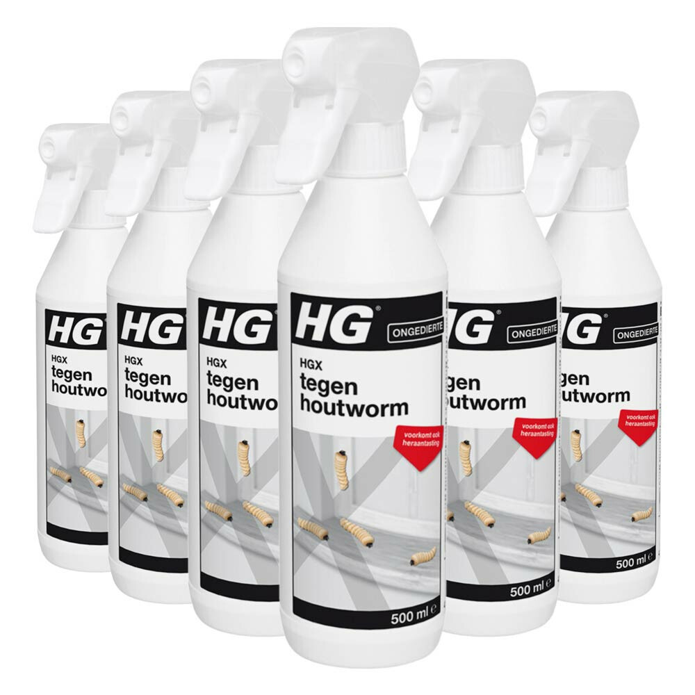 6x HG X Tegen Houtworm 500 ml