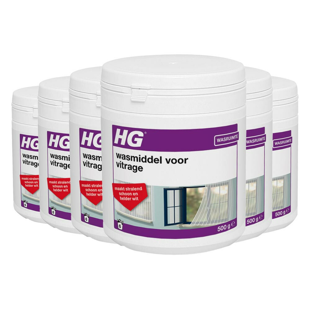 6x HG Wasmiddel Voor Vitrage 500 gr