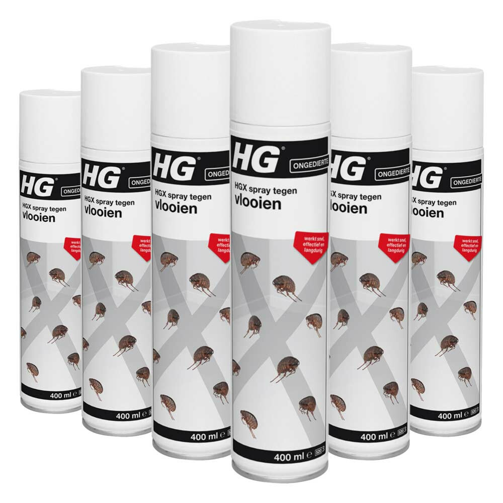 6x HG X Spray Tegen Vlooien 400 ml