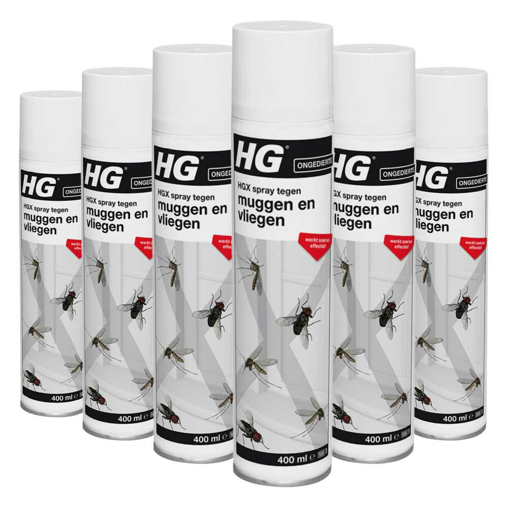 6x HG X Spray Tegen Muggen&Vliegen 400 ml