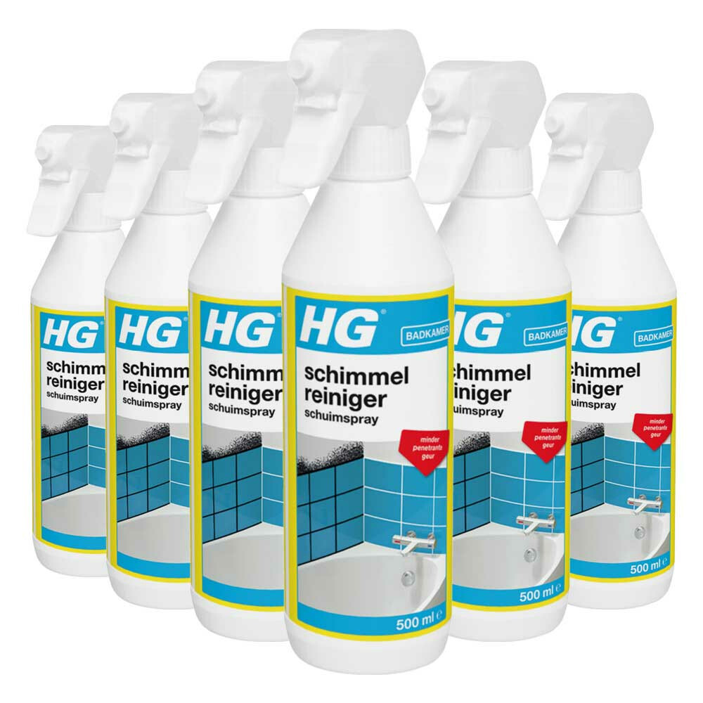 6x HG Schimmel&Aanslagreiniger Schuimspray 500 ml