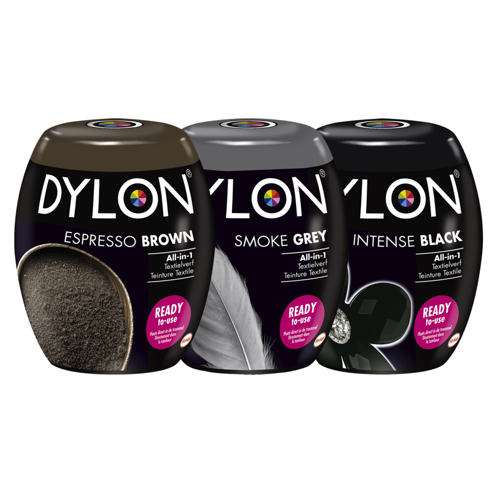 bar Sinis Luchtpost Dylon Textielverf - Intense Black, Smoke Grey & Espresso Brown Pakket |  Plein.nl