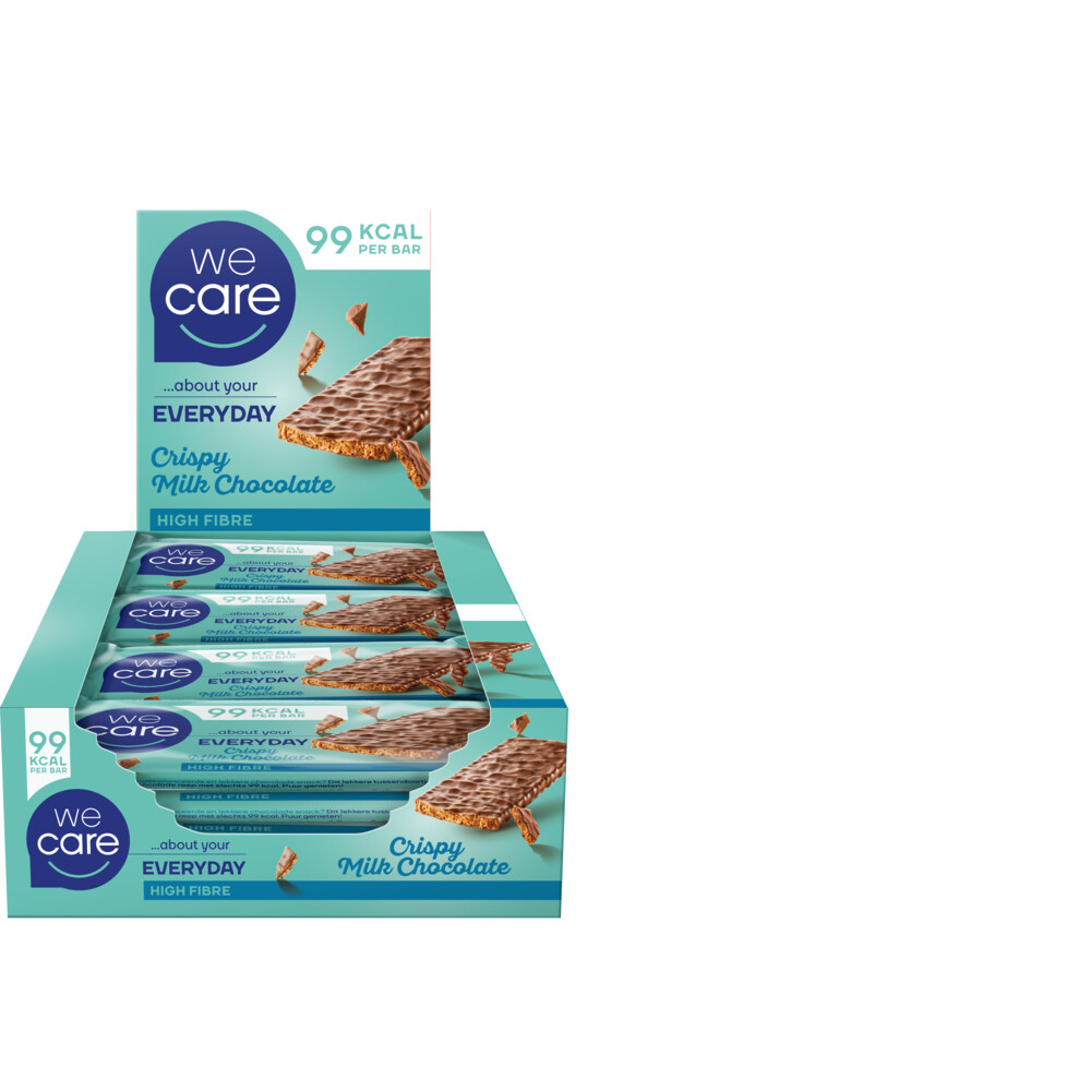 WeCare Everyday Reep Crispy Milk Chocolate 20 gr Plein.nl