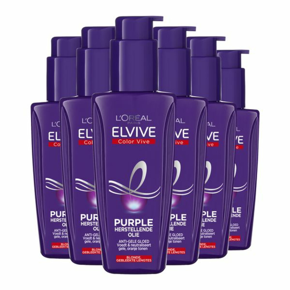 6x L'Oréal Elvive Color Vive Purple Oil Serum 100 ml