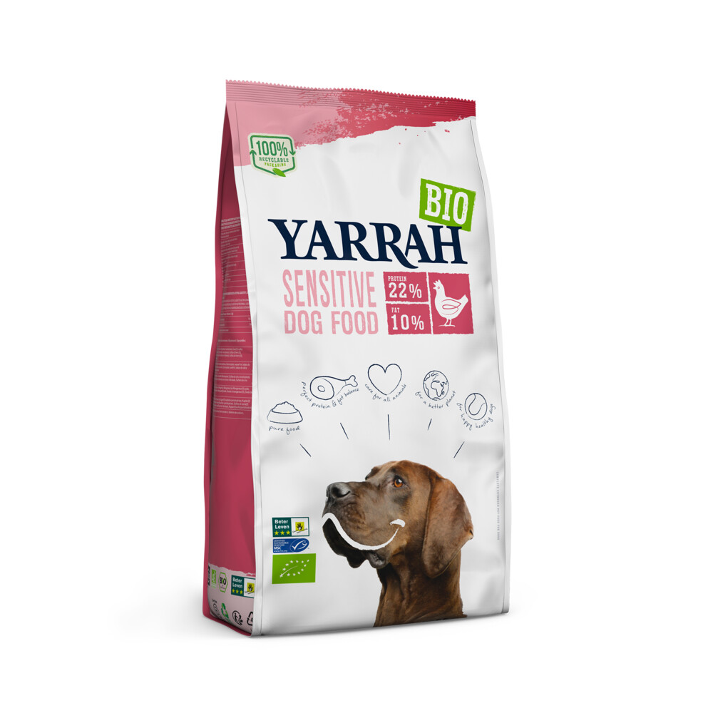 Yarrah Biologisch Hondenvoer Sensitive Adult Kip Rijst 10 kg
