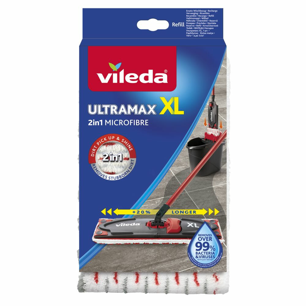 Vileda UltraMax Power 2in1 XL Vervanging Wit Rood