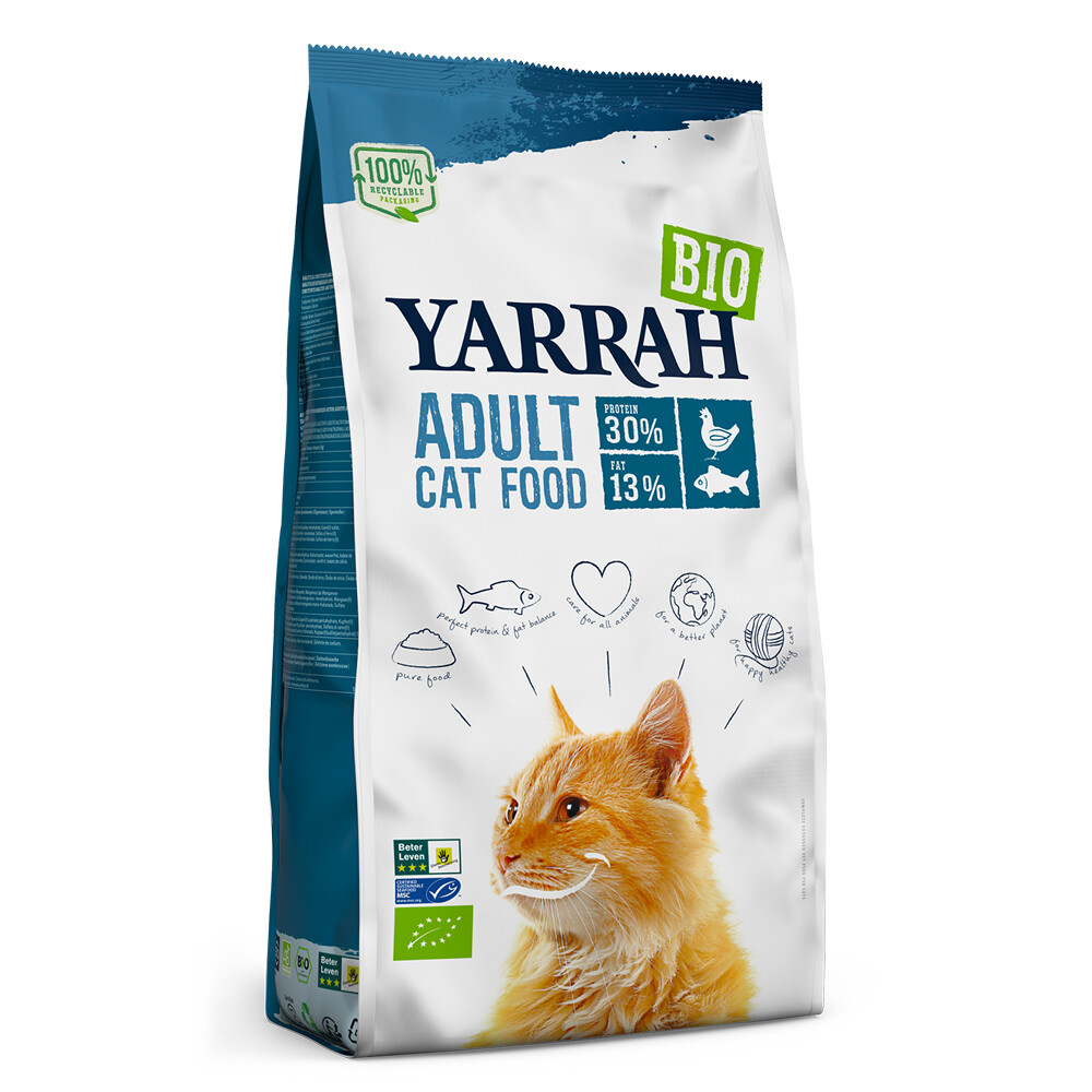 4x Yarrah Biologisch Kattenvoer Adult Vis 2,4 kg