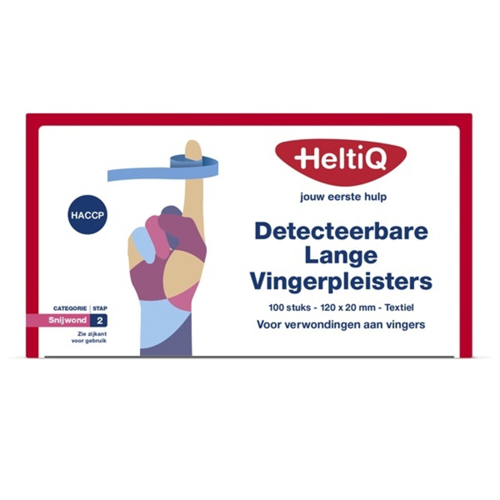 Heltiq Detect Vingerpleister Lang Textiel 120 X 20 (100st)