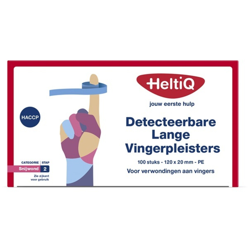 Heltiq Detect Vingerpleister Lang Pe 120 X 20 (100st)