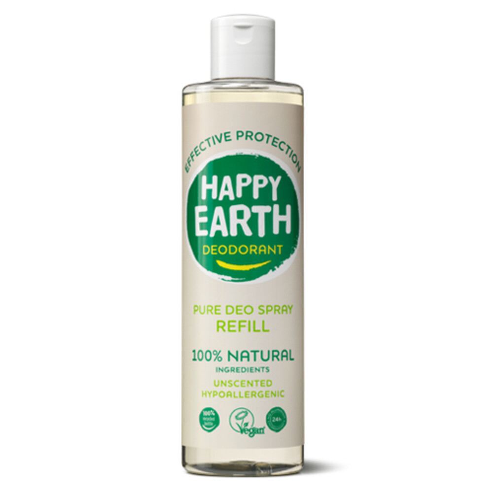 Happy Earth Pure Deodorant Spray Navulling Unscented 300 ml