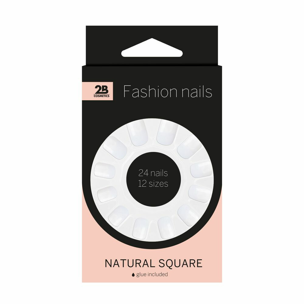 6x 2B Nepnagels Natural Square 24 stuks