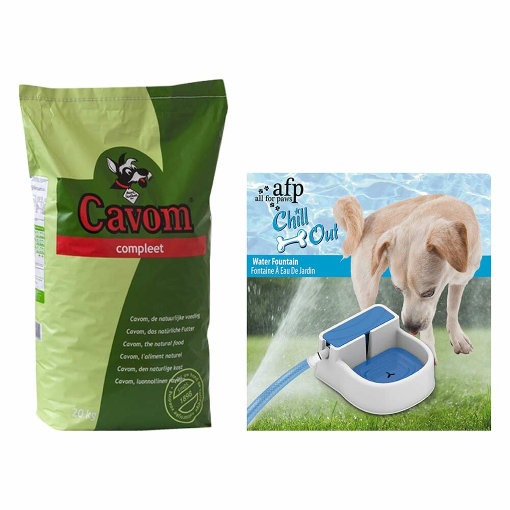 Cavom Compleet Hondenvoer&Afp Waterbak Pakket