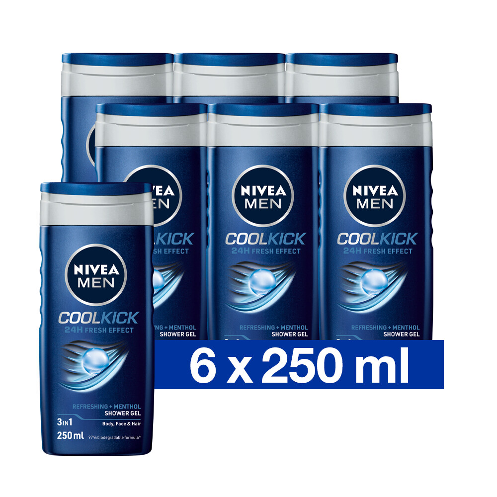 6x Nivea Men Douchegel Cool Kick 250 ml