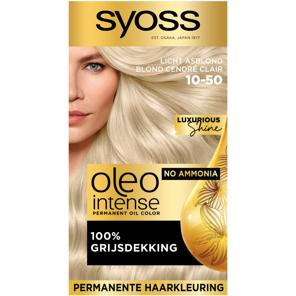 3x Syoss Oleo Intense 10-50 Licht Asblond Haarverf
