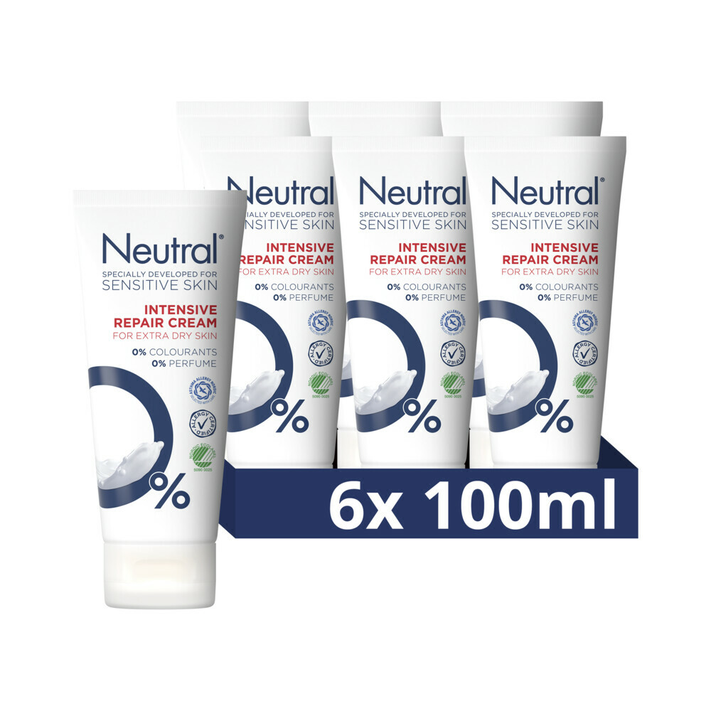 6x Neutral 0% Intensive Repair Cream Parfumvrij 100 ml