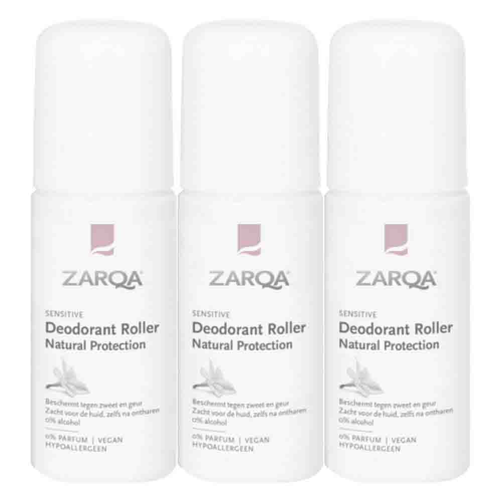 3x Zarqa Sensitive Deodorant Roller 50 ml