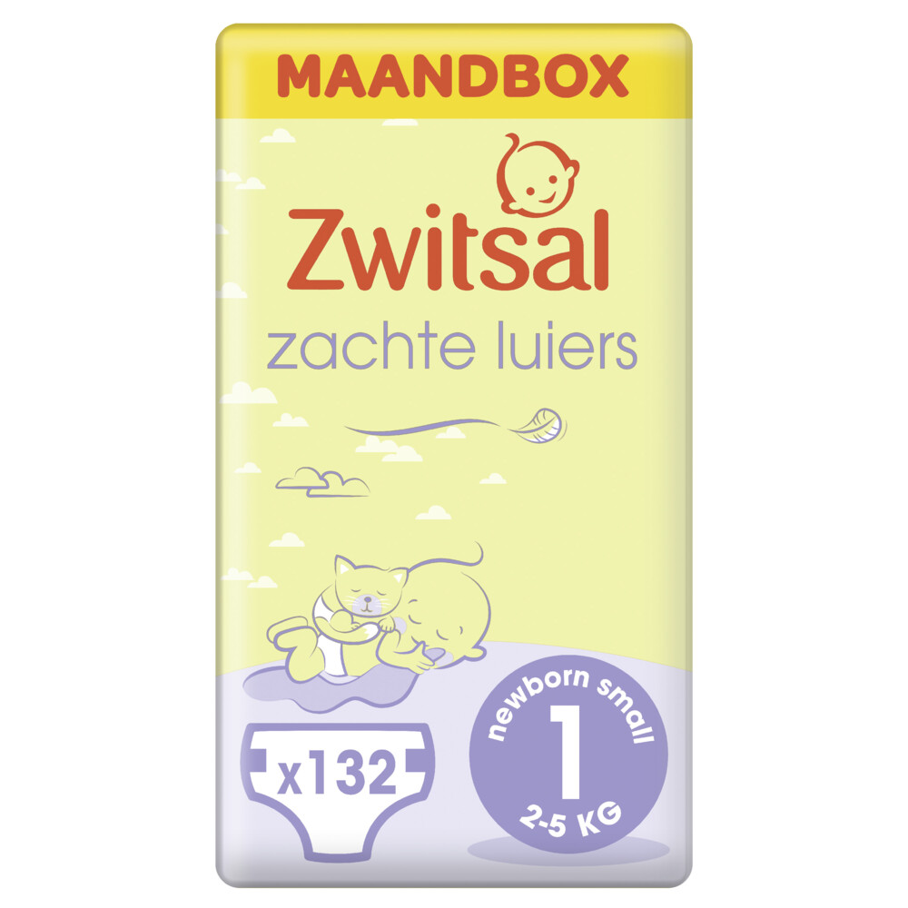 Zwitsal Luiers Maandbox New Born Small Maat 1 132 stuks