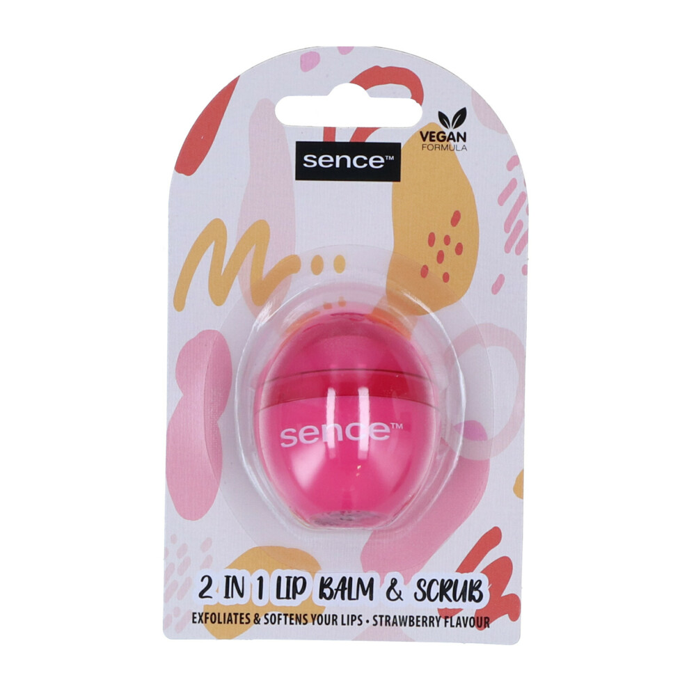 24x Sence 2in1 Egg Shaped Lip Balm And Scrub Strawberry 6 gr | Plein.nl