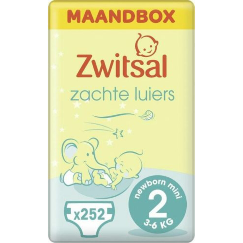 contrast Cerebrum Voorwoord Zwitsal Luiers Maandbox New Born Mini Maat 2 252 stuks | Plein.nl