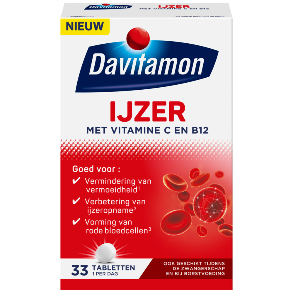 4x Davitamon IJzer Met Vitamine B12 33 tabletten