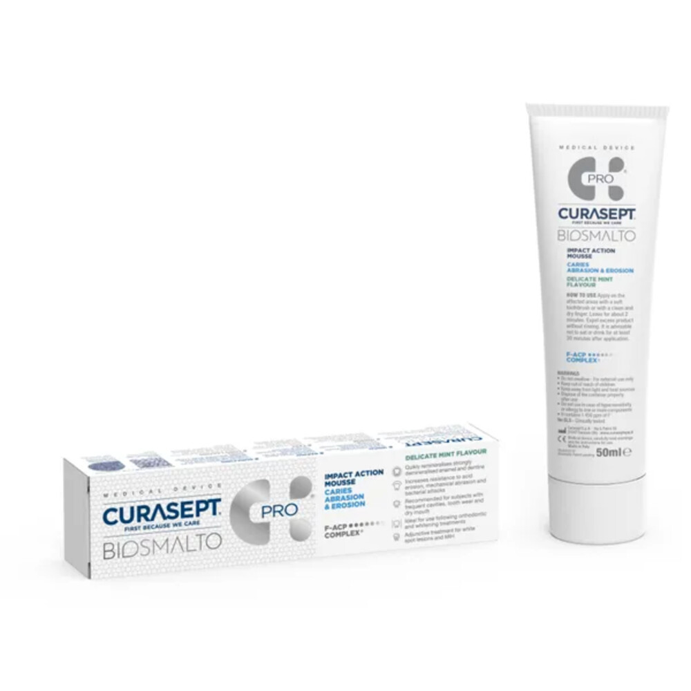 Curasept Biosmalto Mousse Cariës Erosie Slijtage 50 ml