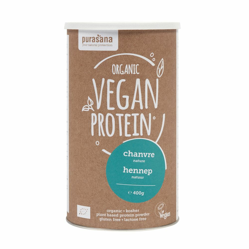 6x Purasana Purasana Single Protein Powder 50% Hennep Natuur Vegan Bio 400 gr