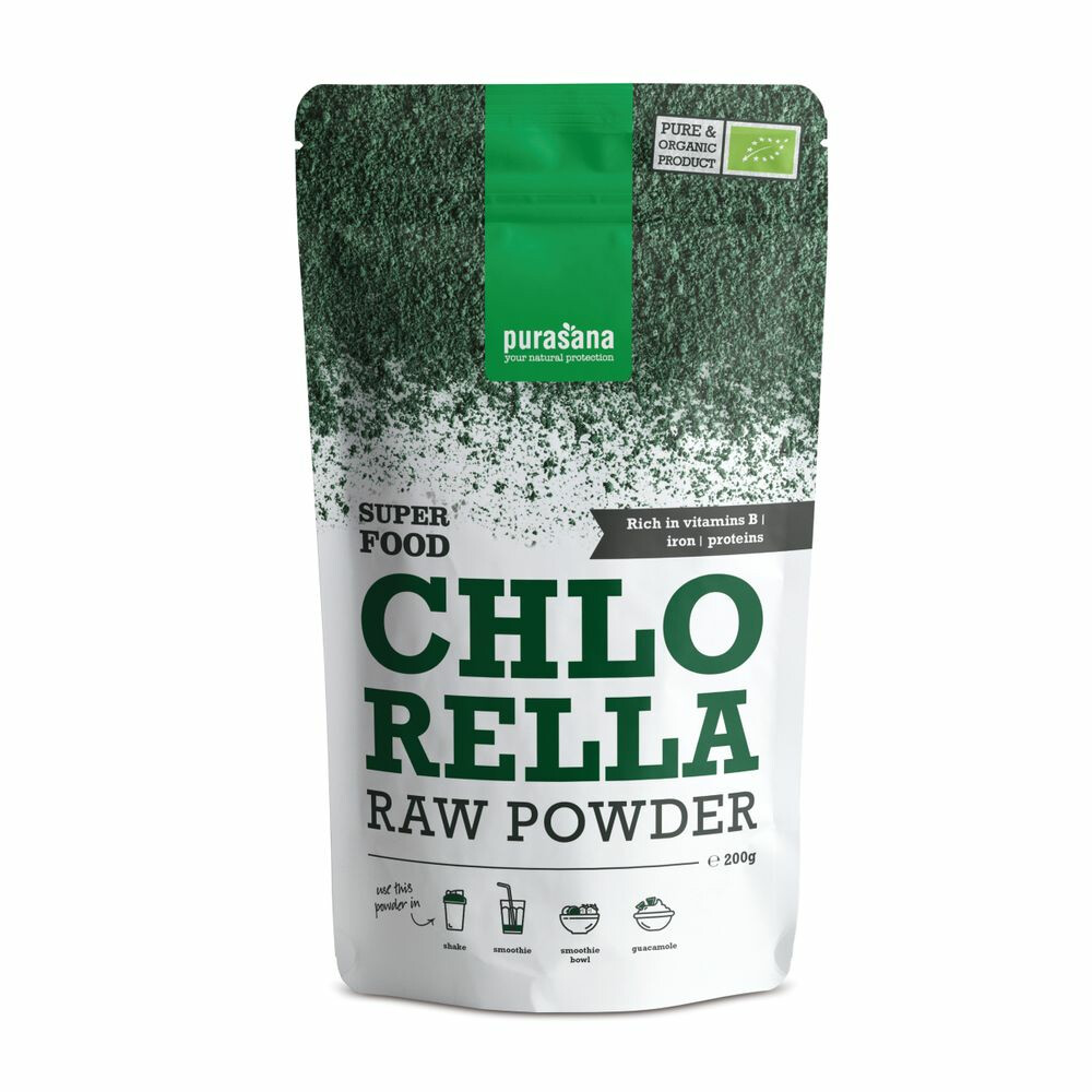 3x Purasana Superfood Chlorella Poeder Bio 200 gr